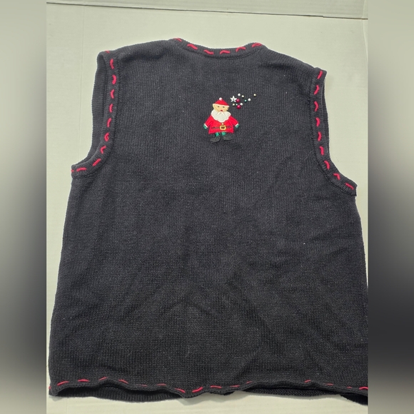 Vintage 90's Christmas Elves Tree Sweater Vest Womans Sz M 8-10 Bobby Brooks - Picture 5 of 8